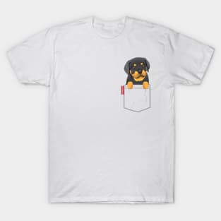 Cute Rottweiler Pocket Puppy T-Shirt